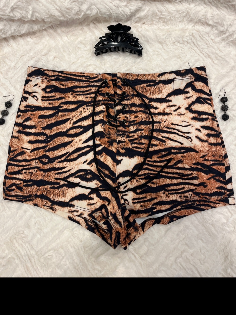 Tiger Print Mini Shorts